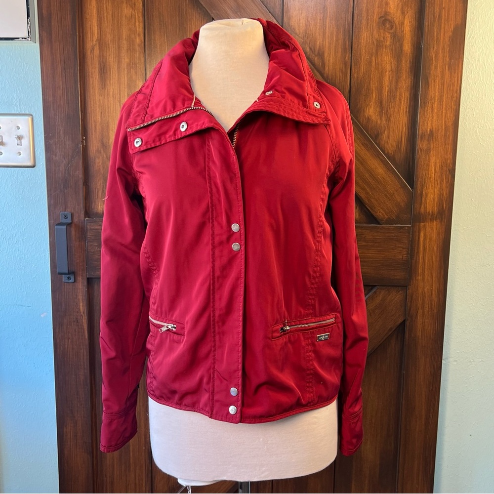 Abercrombie & Fitch Women's Small Red Hooded Jacket Zip up